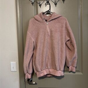Soft Pink Sherpa Pullover Sweater